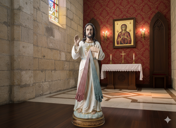 FIGURE MERCIFUL JESUS 99 CM GLASS EYES