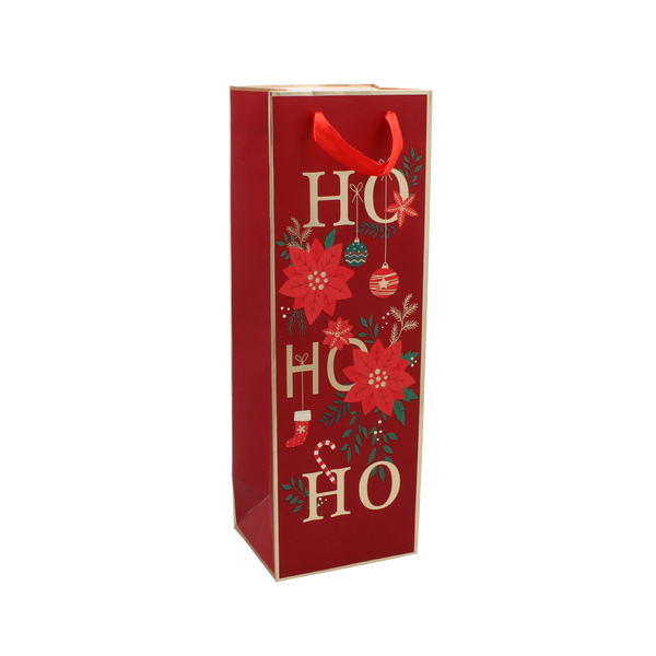 Sac populară pentru vin "CRĂCIUN PENTRU TINE" 36 x 12 x 10 CM MESTECENE PACHET=12buc *6765