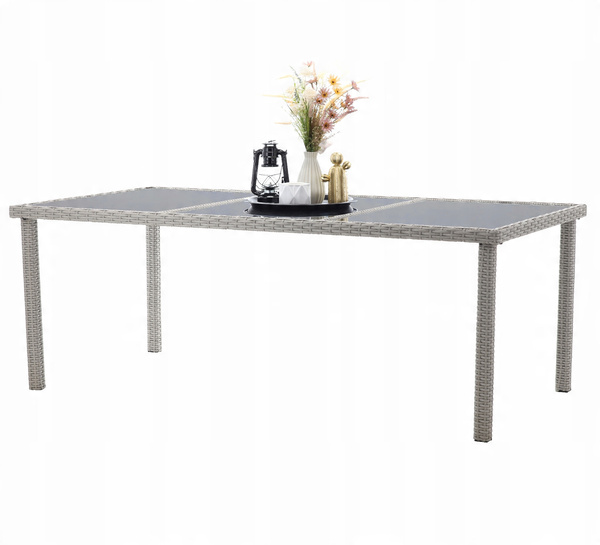 SET DE MOBILIER PENTRU GRĂDINĂ / 8 FOTOLII + MASĂ MARE / GRI *3661