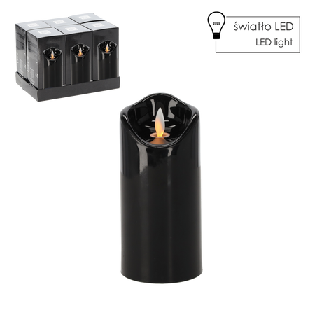 LED CANDLE WITH MOVING FLAME 7CMX15CM BLACK*8481