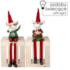 CHRISTMAS FIGURINE - REINDEER SITTING BOY / GIRL WITH HANGING LEGS 60CM LED