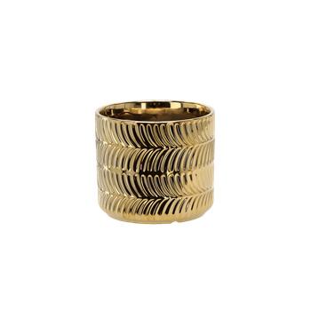CERAMIC COVER FOR A POT 15 x 15 x 13 CM GOLD