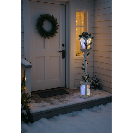 CHRISTMAS WHITE LED LANTERN 20 x 20 x 120 CM
