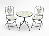 SET DE MOBILIER PENTRU GRĂDINĂ DIN METAL MOZAIKA "LEMONIA" MASĂ + 2 SCAUNE *4171
