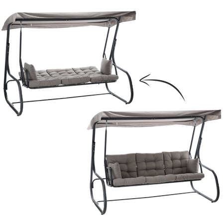 GARDEN SWING 215 X 130 X 175 CM GRAY MELANGE PREMIUM
