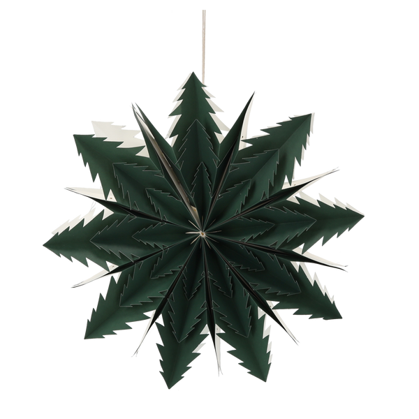 Stea decorativă din hârtie 50 cm verde cu două straturi *9119
