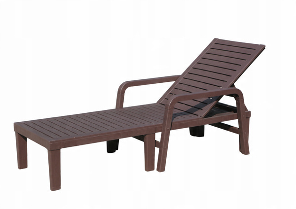 GARDEN LOUNGER 192x66x33 cm DARK BROWN*6423