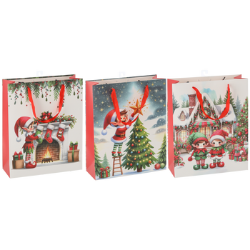 CHRISTMAS GIFT BAG "CHRISTMAS ELF" 50 x 72 x 18 CM MIX DESIGNS