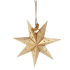 SET OF 8 MINI PAPER DECORATIVE STARS 10 CM GOLD/WHITE