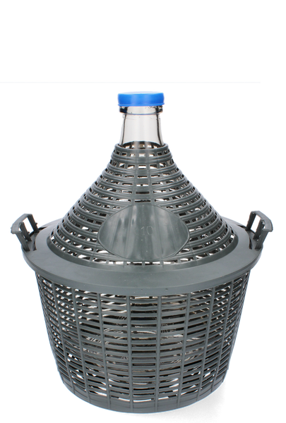 BALLOON 10L WITH NARROW NECK IN BASKET