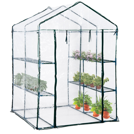 Garden Greenhouse with Shelves White 140 x 140 x 200 CM