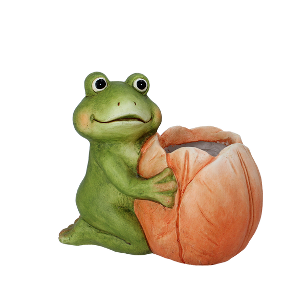 GARDEN POT – FROG WITH FLOWER 27,5 X 17,5 X 24 CM