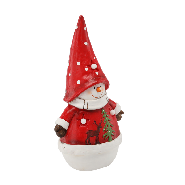 FIGURINE OF THE NATIVITY SCENE - SNOWMAN WITH A HAT 28,5 X 18 X 51,5 CM LED