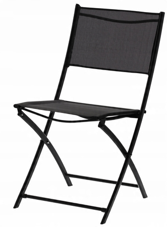 SADA BALKÓNOVÉHO NÁBYTKU - OKRÚhLY STOLÍK + 2 SKLADACIE STOLIČKY - ČIERNA *6643