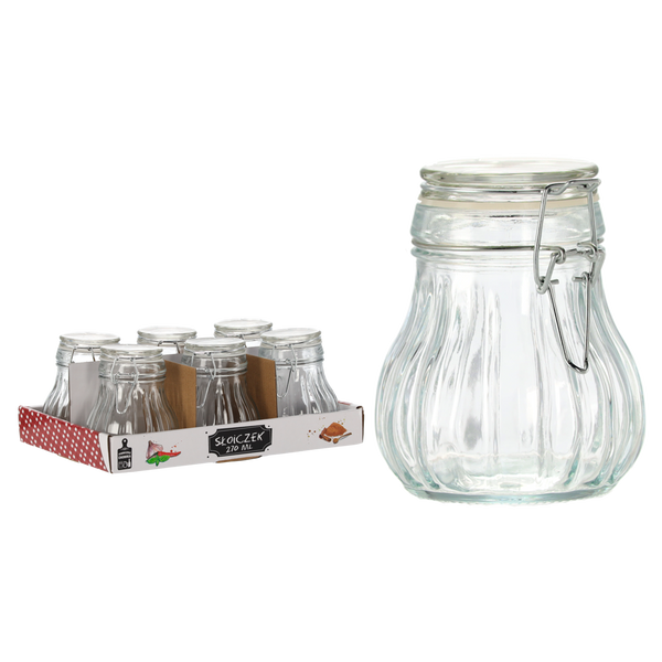 SŁOICZEK 270 ML OKRĄGŁY Z ZAPIĘCIEM MECHANICZNYM disp=6szt *8062