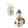 GLASS SNOWMAN CHRISTMAS BAUBLE 10 CM