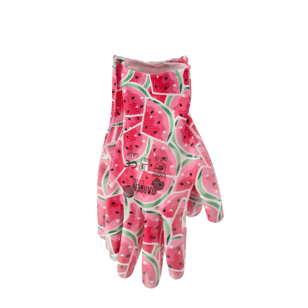 GARDEN GLOVES "8" PATTERN, POLYESTER WITH POLYURETHANE PACKET=12
