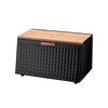 BREAD BOX HIBISCO - ENAMELED WITH BAMBOO LID 35,5 X 17 X 19,5 CM BLACK