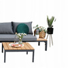 ZESTAW MEBLI ALUMINIOWYCH ( SOFA NAROŻNA + STOLIK ) SZARY + SZARE PODUSZKI *8137