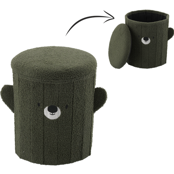 SKŁADANA PUFA ZE SCHOWKIEM 28 x 28 x 34 CM ZIELONA *4267