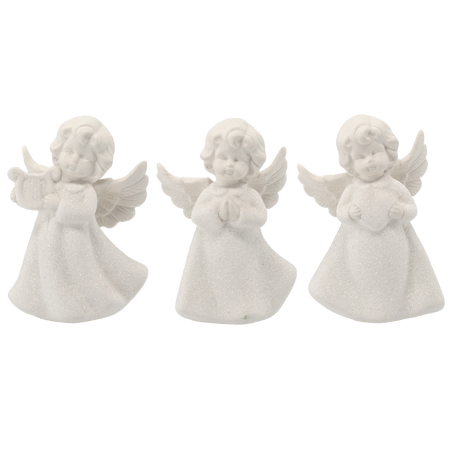 FIGURKA ANIOŁEK BIAŁY WYS. 13CM MIX WZORÓW opak=3szt *3478