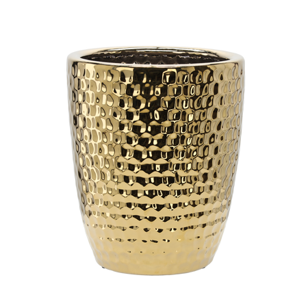 CERAMIC COVER FOR A POT 31,5 x 31,5 x 38,5 CM GOLD