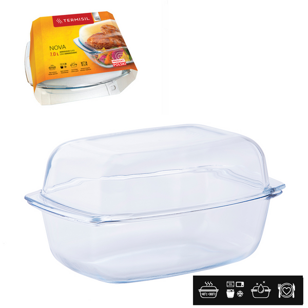 PEKÁČ NA PEČENIE OBDĹŽNIKOVÝ 7L S POKRYVOM *0873*