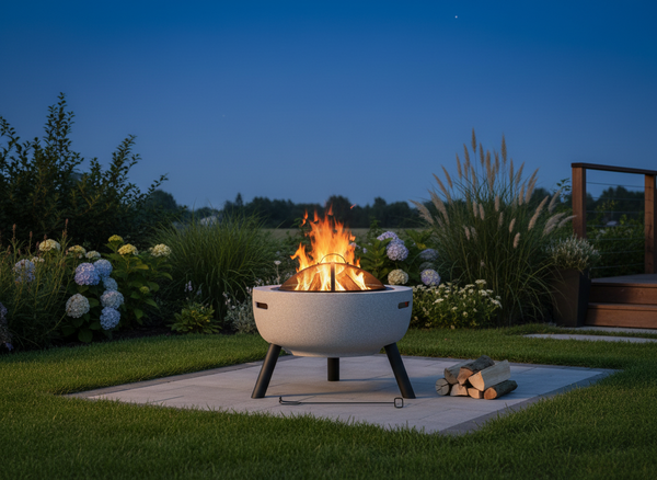 PALENISKO OGRODOWE NA NÓŻKACH Z POKRYWĄ I POGRZEBACZEM 60 x 60 x 52 CM