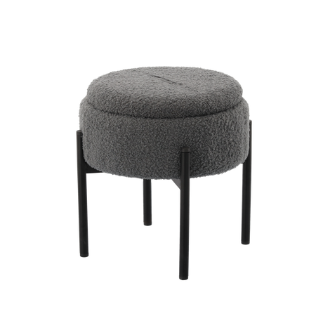POUFF ROUND WITH METAL LEGS 28 x 31 CM GREY