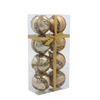 SET OF 8 CHRISTMAS BAUBLES GOLD 6 CM