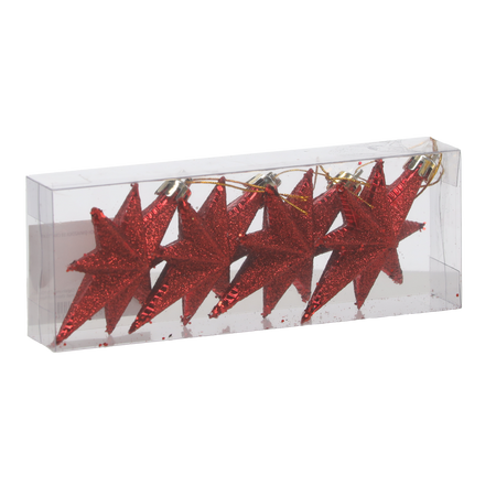 SET 4 DECORAȚIUNI DE CRĂCIUN STEA 10 CM *1147