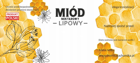 SADA 100 ETIKIET MEDOVÝ NEKTÁR LIPOVÝ 116 x 50 MM *8283