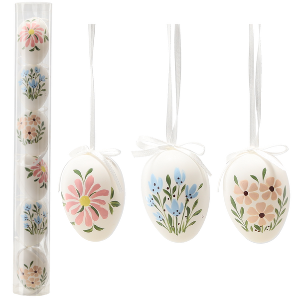 KPL. 6 VELIKONOČNÍCH VAJÍČEK 6 CM V KVĚTECH MIX VZORŮ TUBA *9465