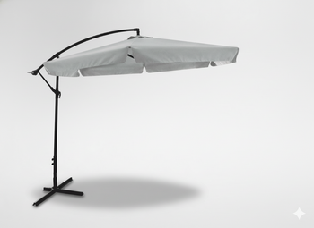 PARASOL OGRODOWY 3 M SZARY "BANANA" Z POKROWCEM