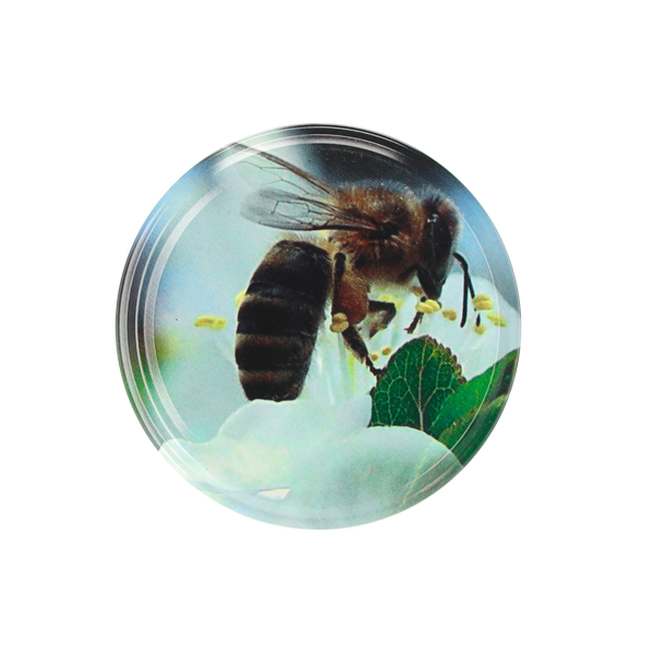 SET OF 10 LIDS DIA 82 6Z BEE ON FLOWER