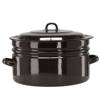 ENAMEL POT SIMPLE 25 L 40 CM BROWN