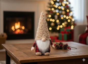 HOLIDAY GNOME 30 CM BEIGE - RED