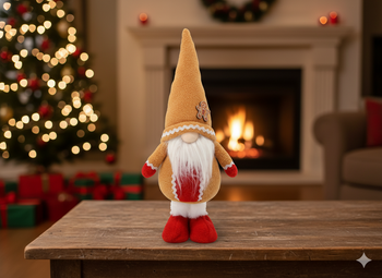 ORANGE STOOD GNOME 16 X 11 X 42 CM *1551