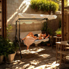 GARDEN SWING 170 X 110 X 153 CM GRAY WITHOUT ROOF WITH CUP HOLDERS