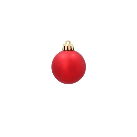 SET OF 32 BAUBLES 3-4 CM RED/GOLD/GREEN