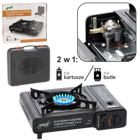 TOURIST GAS COOKER FOR CARTRIDGES 34 X 26 X 9 CM