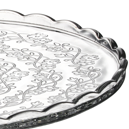 GLASS PLATE WITH GLASS LID O 29 CM HEIGHT 25 CM
