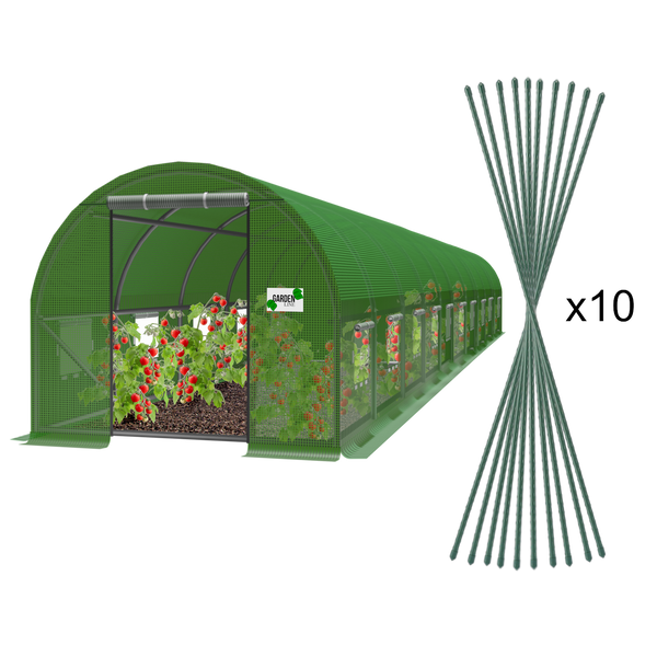 TUNEL FOLIOWY OGRODOWY 10 SEGMENTOWY ZIELONY 10 x 4 x 2 M 