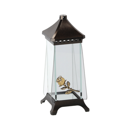 LAMPION 23CM LST TRAPEZ MINI RÚŽA STRIEBORNÝ/ZLATÝ OBAK=8KS*6664
