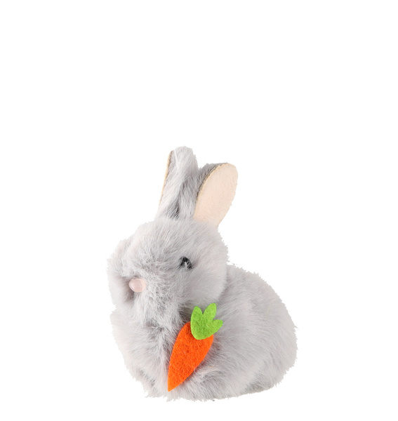 VELIKONOČNÍ DEKORACE - ZÁVES 5 x 5 x 7 CM ZAJÍC S MRKVIČKOU MIX 3 BAREV bal=12ks *9090