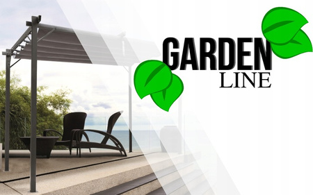 PERGOLA GARDEN WITH MOVABLE LOUVERS MADE OF POLYCARBONATE 3 X 3 M BROWN