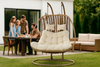 HANGING CHAIR SURI - NATURE CHAIR, CREAM CUSHION, NATURE FRAME