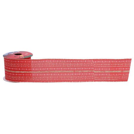 Vianočná dekoratívna stužka 6,3 cm x 2,7 m pruhy mix farieb balenie=16 ks *2244
