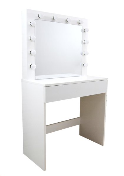 TOALETKA DO WIZAŻU BIAŁA Z OŚWIETLENIEM 80 x 40 x 140 CM *9452