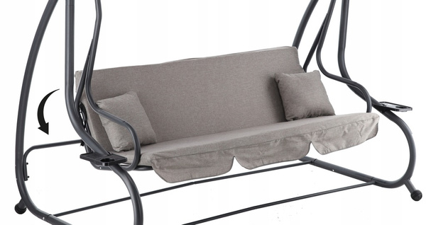 GARDEN SWING 210 X 120 X 170 CM GRAY MELANGE WITH SUNBED FUNCTION
